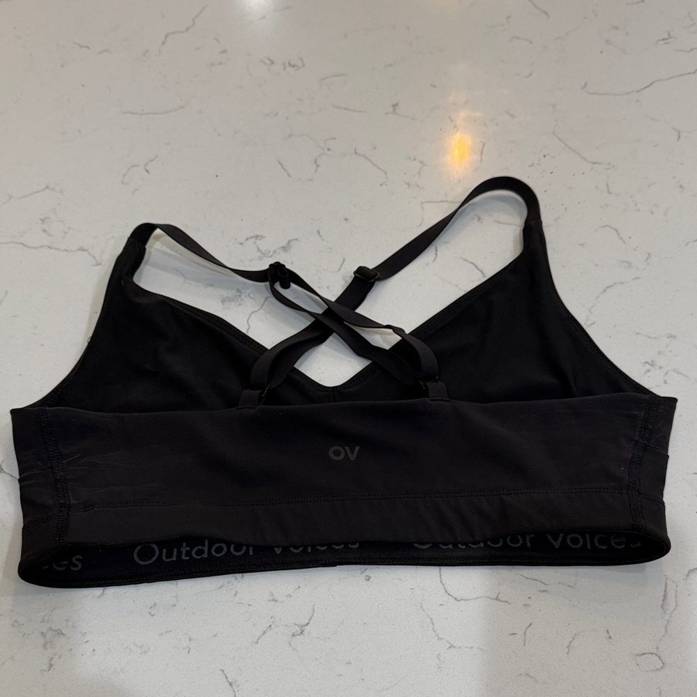 Outdoor Voices Cross-Back Black Bra
